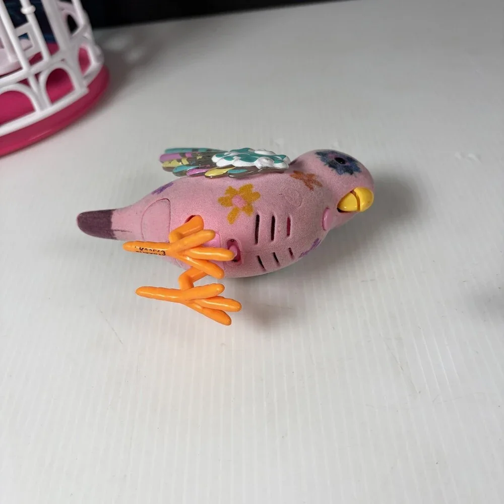 Lot of 2 Little Live Pets Talking Interactive Birds with Pink Birdcage Playset